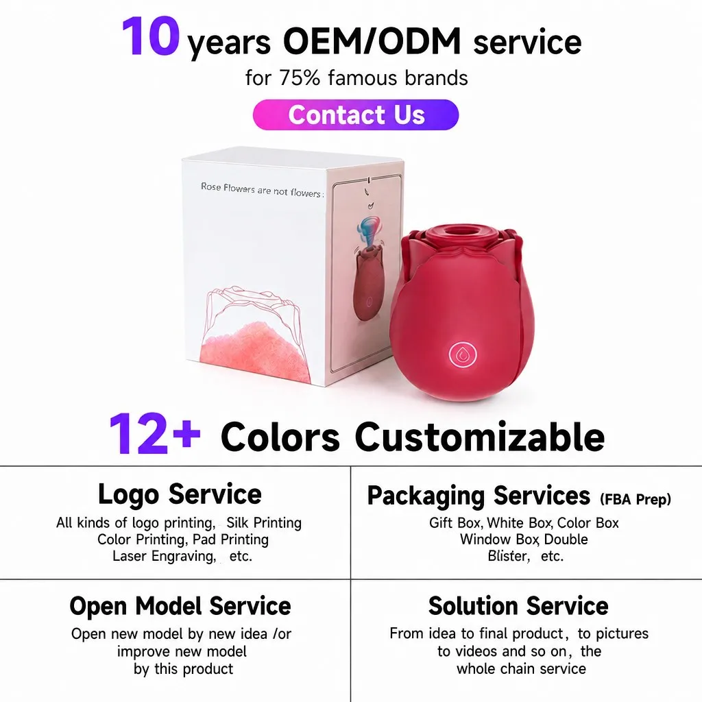 Rose Suction Vibrator — RV001 — silicone wellness product